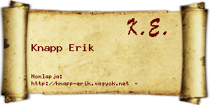 Knapp Erik névjegykártya